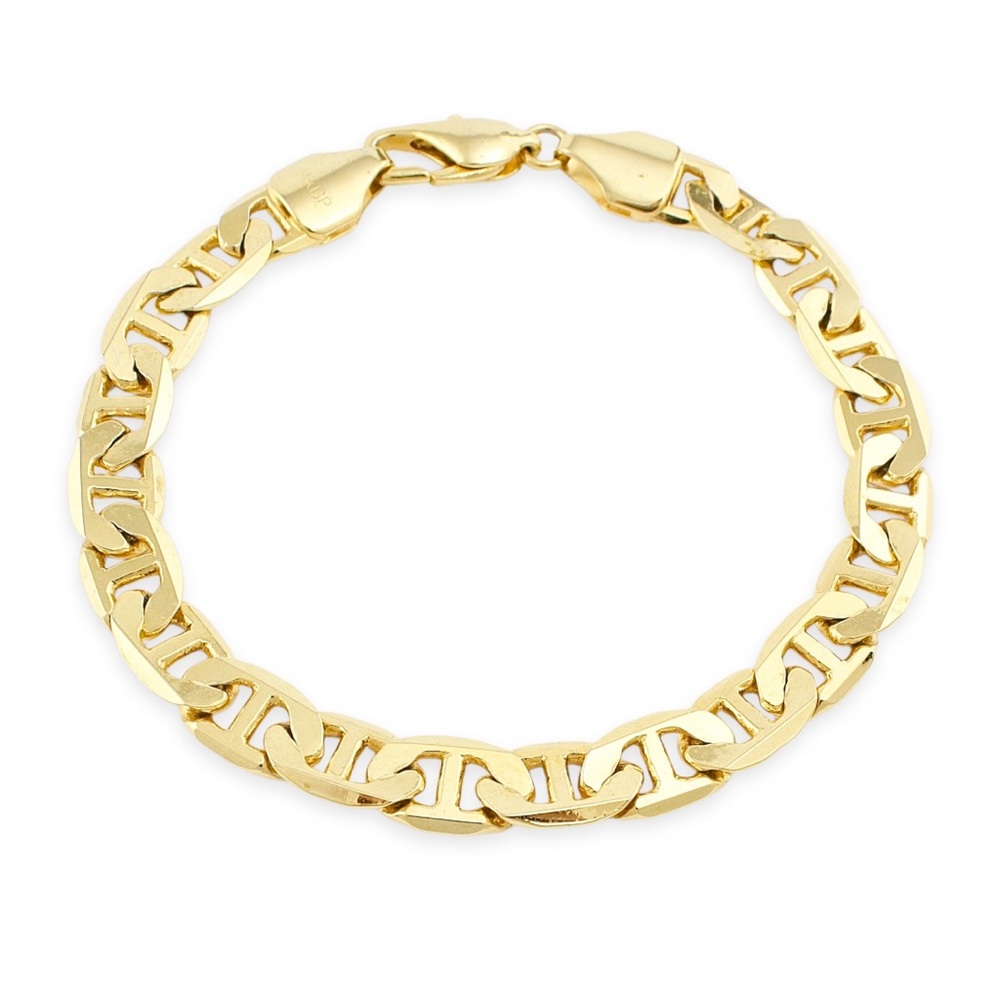 Estate Mariner Link Chain Bracelet Gold Plated Large Men’s Size 8.25”